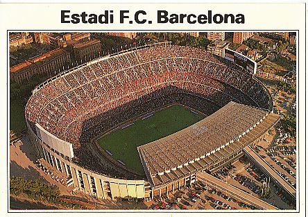 FC Barcelona   Stadion  Fußball  Autogrammkarte 