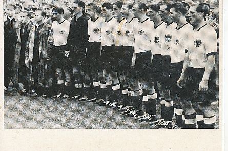 DFB Weltmeister WM 1954 mit Ottmar Walter † 2013  & Horst Eckel † 2021  Mannschaftskarte  Fußball Autogrammkarte original signiert 