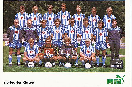 Horst Buhtz † 2015  Stuttgarter Kickers 1984/85  Mannschaftskarte  Fußball Autogrammkarte original signiert 