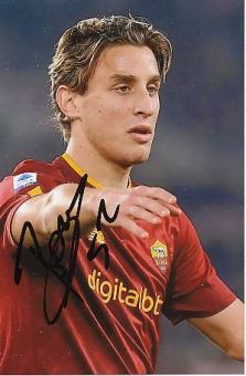 Edoardo Bove  AS Rom  Fußball  Autogramm Foto  original signiert 