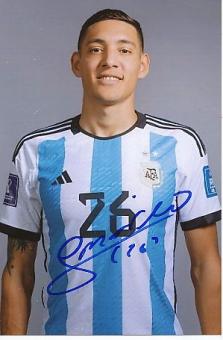 Nahuel Molina  Argentinien Weltmeister WM 2022  Fußball  Autogramm Foto  original signiert 