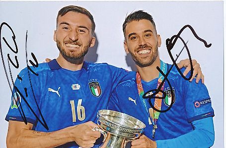 Bryan Cristante  & Leonardo Spinazzola   Italien  Fußball Autogramm Foto original signiert 