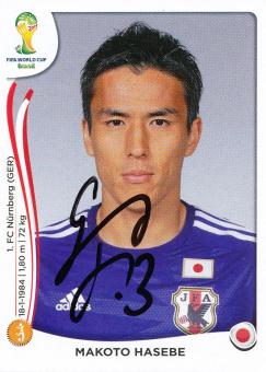Makoto Hasebe Japan  Panini Sticker WM 2014 mit Unterschrift - 230066 