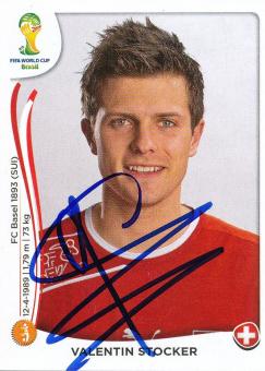 Valentin Stocker  Schweiz Panini Sticker WM 2014 mit Unterschrift - 230082 