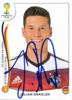 Julian Draxler  DFB  Panini Sticker WM 2014 mit Unterschrift - 230108 