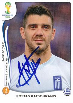 Kostas Katsouranis  Griechenland  Panini Sticker WM 2014 mit Unterschrift - 230115 