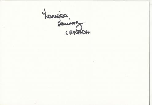Larissa Lowing Kanada WM 1989 Turnen Karte signiert 