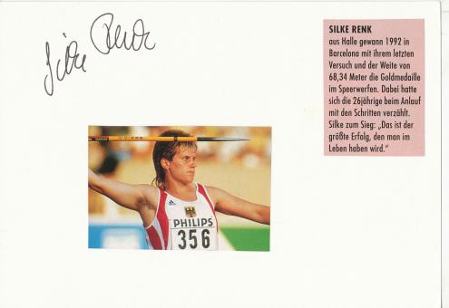 Silke Renk Leichtathletik 1.OS 1992 Karte signiert 