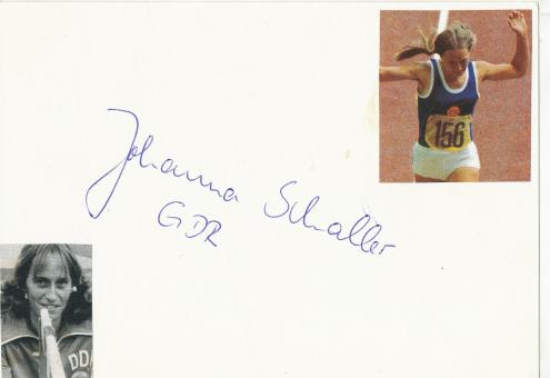 Johanna Schaller DDR Leichtathletik 1.OS 1976 Karte signiert 
