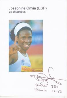 Josephina Onyia Spanien Leichtathletik Karte signiert 