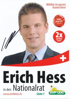 Erich Hess SVP Schweiz Politik 15 x 21 cm Heft signiert 