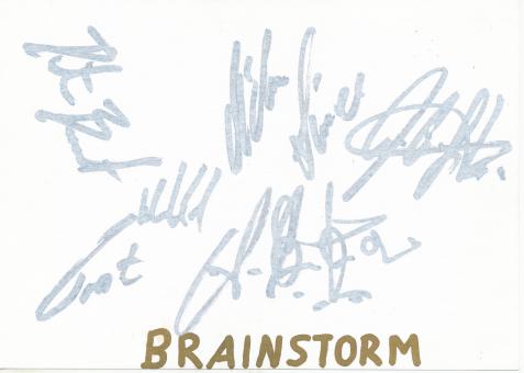 Brainstorm Musik Band 15 x 21 cm Blankokarte komplett signiert 