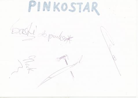 Pinkostar Musik Band 15 x 21 cm Blankokarte komplett signiert 