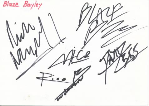 Blaze Bayley Musik Band 15 x 21 cm Blankokarte komplett signiert 