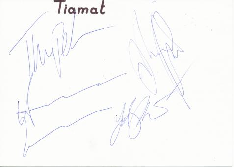 Tiamat Musik Band 15 x 21 cm Blankokarte komplett signiert 