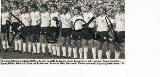 Brunn & Spyrka & Reinhardt & Witeczek & Eichenauer & Strehmel & Dammeier DFB Fußball Bild original signiert 