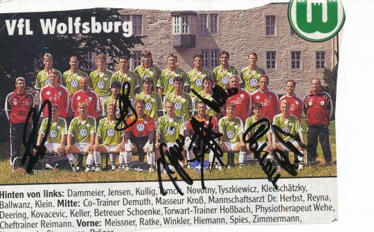 VFL Wolfsburg  Fußball Bild 7 x original signiert 