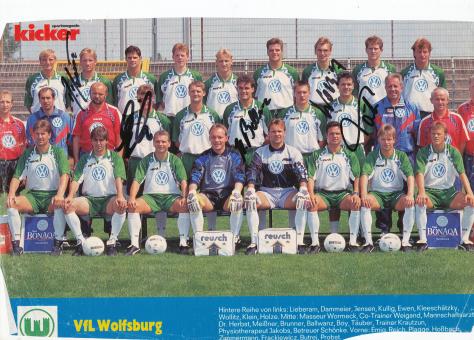 VFL Wolfsburg  1994/1995  Mannschaftsbild Fußball original signiert 