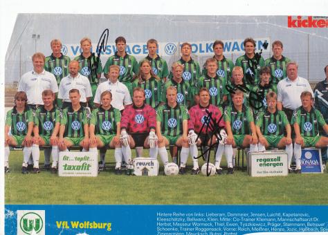 VFL Wolfsburg  1995/1996  Mannschaftsbild Fußball original signiert 