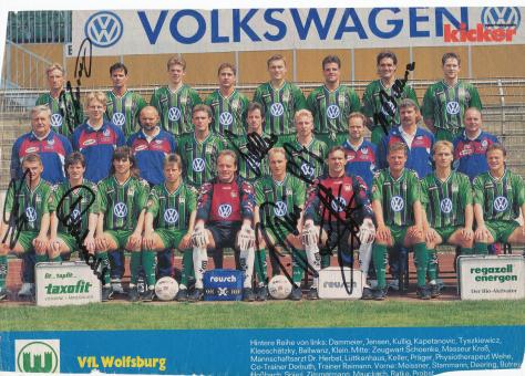VFL Wolfsburg  1996/1997  Mannschaftsbild Fußball original signiert 