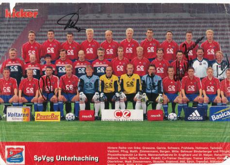 SpVgg Unterhaching  1999/2000  Mannschaftsbild Fußball original signiert 