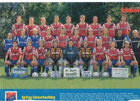 SpVgg Unterhaching  1996/1997  Mannschaftsbild Fußball original signiert 
