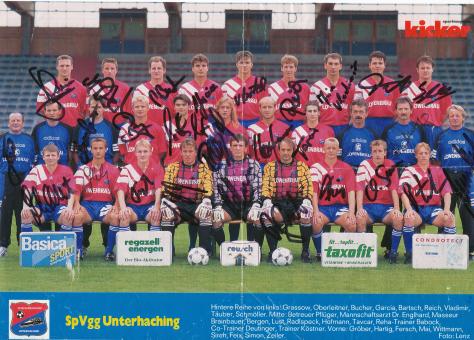 SpVgg Unterhaching  1995/1996  Mannschaftsbild Fußball original signiert 