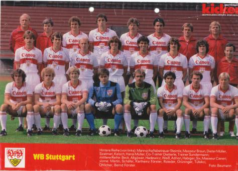 VFB Stuttgart  1981/1982  Mannschaftsbild Fußball original signiert 