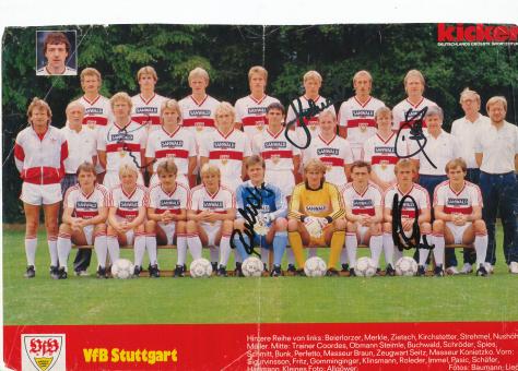 VFB Stuttgart  1986/1987  Mannschaftsbild Fußball original signiert 