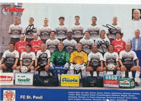 FC St.Pauli  1997/1998  Mannschaftsbild Fußball original signiert 
