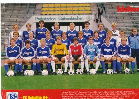 FC Schalke 04  1985/1986  Mannschaftsbild Fußball original signiert 