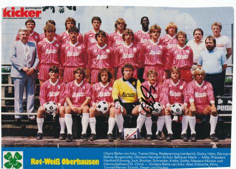 Rot Weiß Oberhausen  1985/1986  Mannschaftsbild Fußball original signiert 