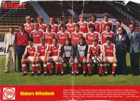 Kickers Offenbach  1983/1984  Mannschaftsbild Fußball original signiert 