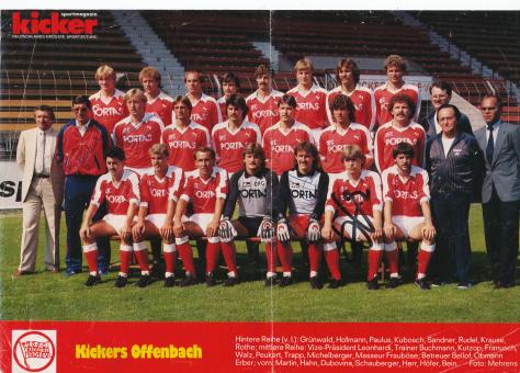 Kickers Offenbach  1983/1984  Mannschaftsbild Fußball original signiert 