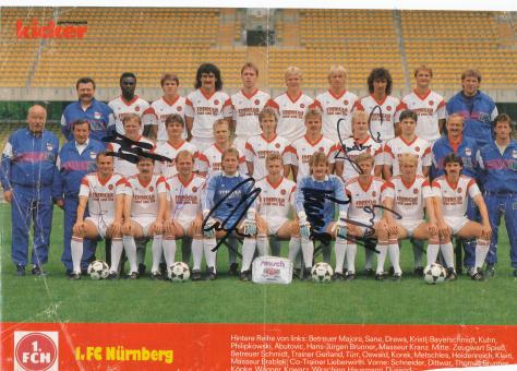 FC Nürnberg  1989/1990  Mannschaftsbild Fußball original signiert 