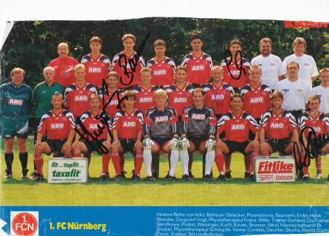 FC Nürnberg  1995/1996  Mannschaftsbild Fußball original signiert 