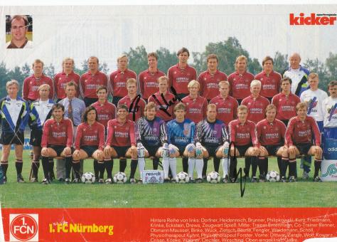 FC Nürnberg  1991/1992  Mannschaftsbild Fußball original signiert 