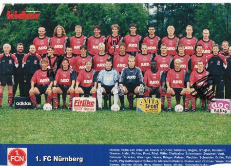 FC Nürnberg  1997/1998  Mannschaftsbild Fußball original signiert 