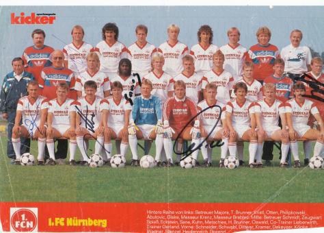 FC Nürnberg  1988/1989  Mannschaftsbild Fußball original signiert 