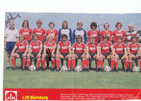 FC Nürnberg  1982/1983  Mannschaftsbild Fußball original signiert 
