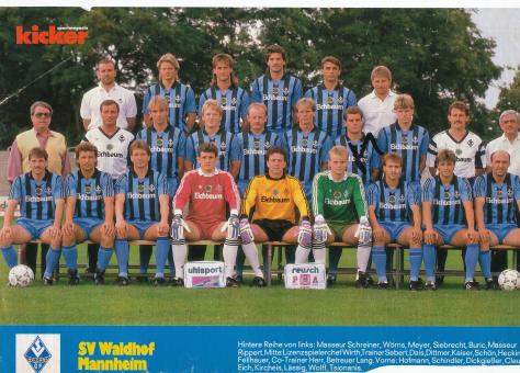 SV Waldhof Mannheim  1990/1991  Mannschaftsbild Fußball original signiert 
