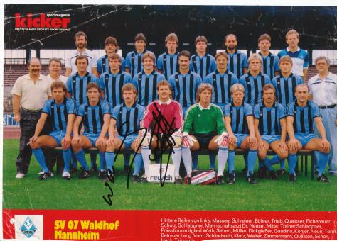 SV Waldhof Mannheim  1986/1987  Mannschaftsbild Fußball original signiert 