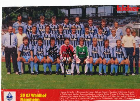 SV Waldhof Mannheim 1986/1987  Mannschaftsbild Fußball original signiert 