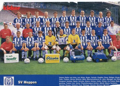 SV Meppen  1997/1998  Mannschaftsbild Fußball original signiert 
