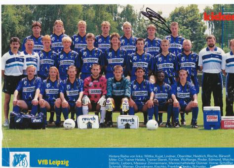 VFB Leipzig  1995/1996  Mannschaftsbild Fußball original signiert 
