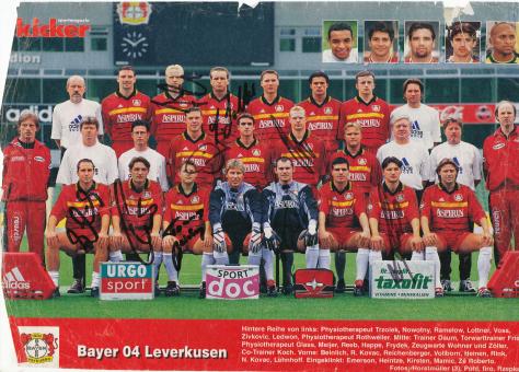 Bayer 04 Leverkusen  1998/1999  Mannschaftsbild Fußball original signiert 
