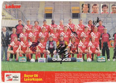 Bayer 04 Leverkusen  1994/1995  Mannschaftsbild Fußball original signiert 