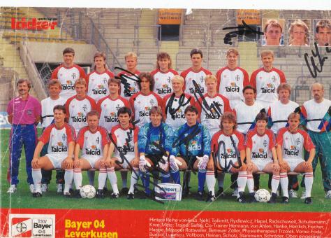 Bayer 04 Leverkusen  1992/1993  Mannschaftsbild Fußball original signiert 