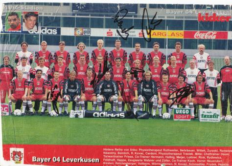 Bayer 04 Leverkusen  1997/1998  Mannschaftsbild Fußball original signiert 