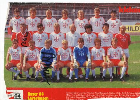 Bayer 04 Leverkusen  1987/1988  Mannschaftsbild Fußball original signiert 
